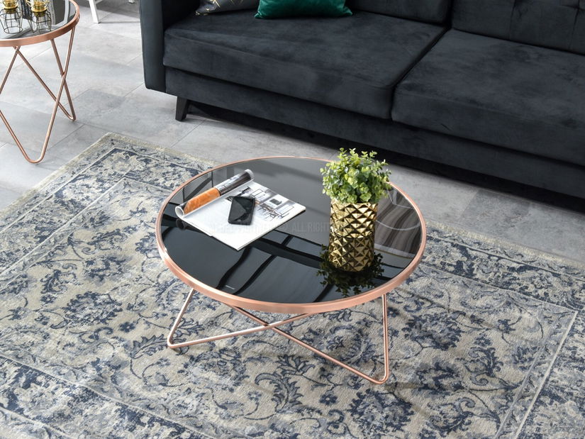 Konferenční stolek Armin Xl (černá + měděná)