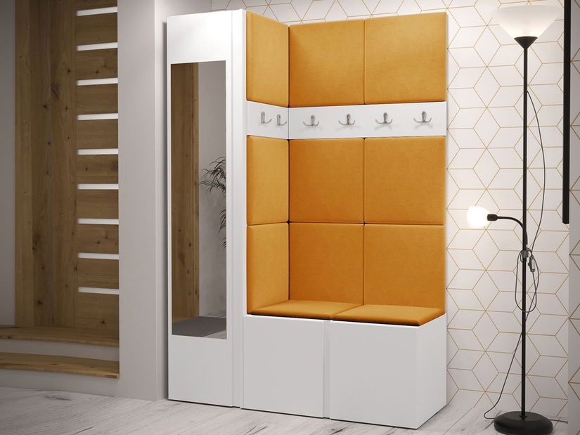 Předsíň Tovenaz X (bílá + žlutá) (se zrcadlem)