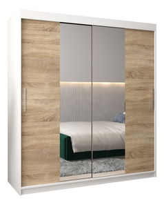 Šatní skříň 180 cm Toki 1 (Bílá matná + Dub sonoma)