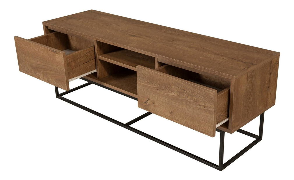 Sada nábytku do obývacího pokoje Ponake 1 (ořech + černá)