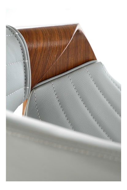 Barová židle Hannah (šedá + ořech)