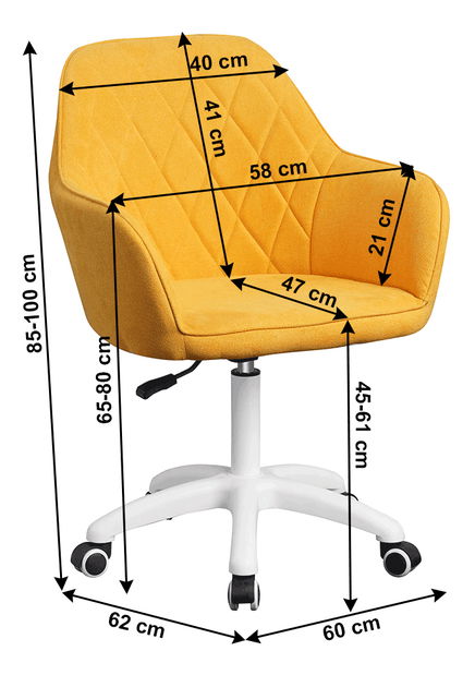 Kancelářská židle Senta (žlutá)