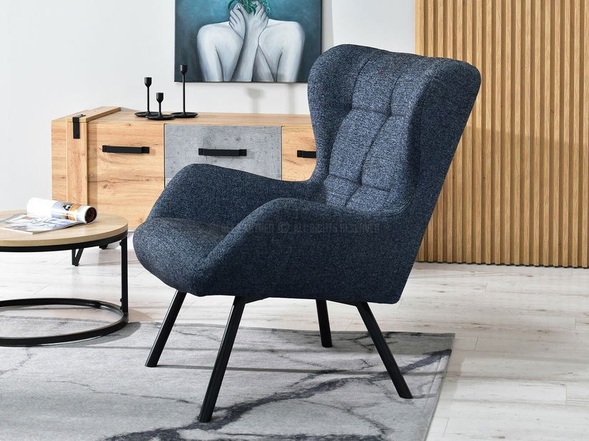 Designové křeslo Norweien (šedá + zlatá)