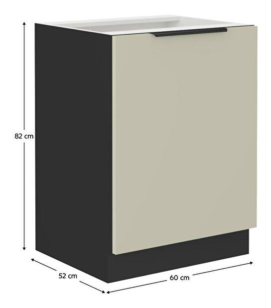 Dolní kuchyňská skříňka Arikona 60 D 1F BB (kašmír + černá)