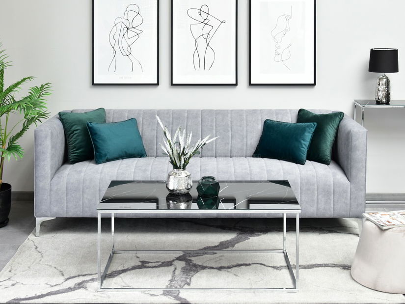 Konferenční stolek Bella Xl (černý mramor + chromová)