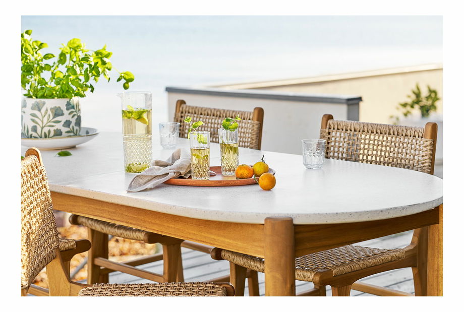 Zahradní stůl Taleria 9 (přírodní + bílá)