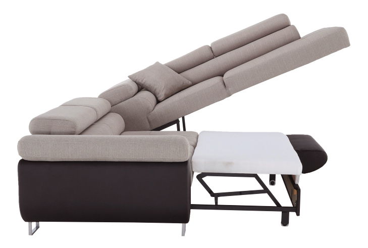 Rohová sedací souprava Afton (hnědá + béžová) (P)