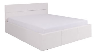 Manželská postel 170 cm Calabria P (bílá ekokůže) (s roštem)