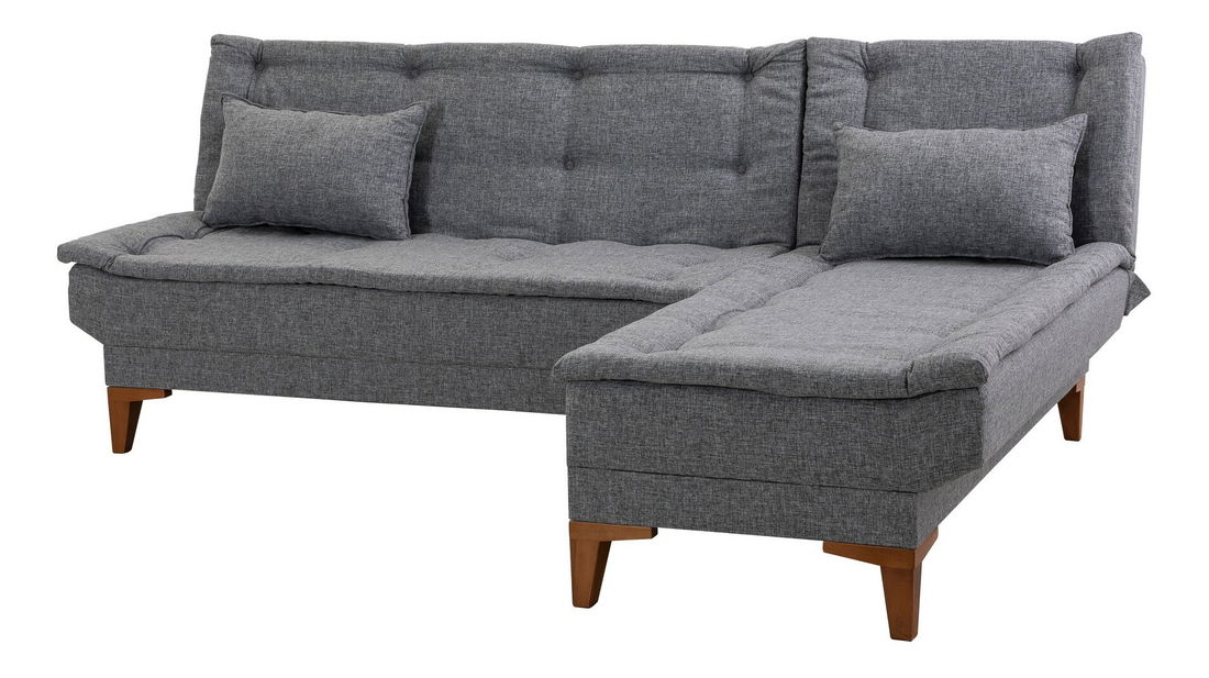 Rohová sedačka Santic (Tmavá šedá)