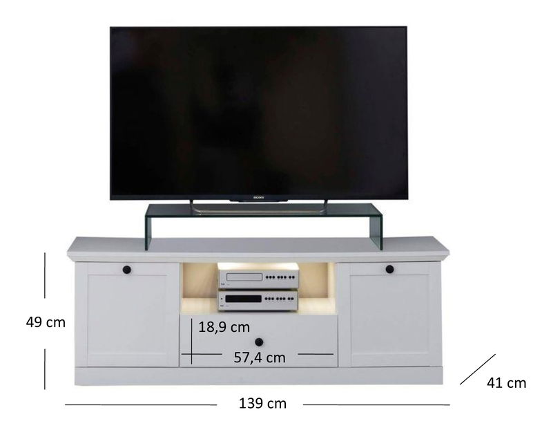 TV stolek/skříňka Brendon (bílá)