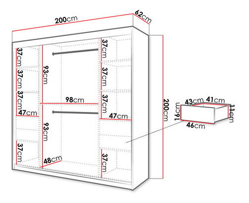 Šatní skříň Reforzarlas (černá + dub artisan)