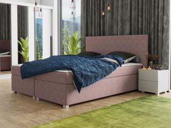 Manželská postel 180 cm Moritena (růžová + černá) (s roštem a matrací)