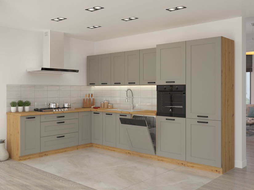 Dvířka na vestavnou myčku nádobí Lucid ZM 596 x 713 (dub artisan + claygrey) *výprodej