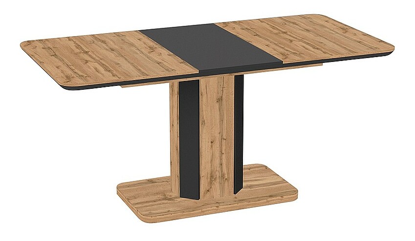 Rozkládací jídelní stůl 120-160 cm Houston (dub wotan + grafit) (pro 4 až 6 osob)