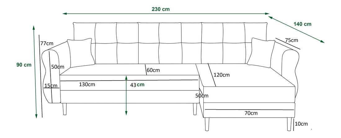 Rohová sedací souprava Arcane L (tmavě šedá) (P)
