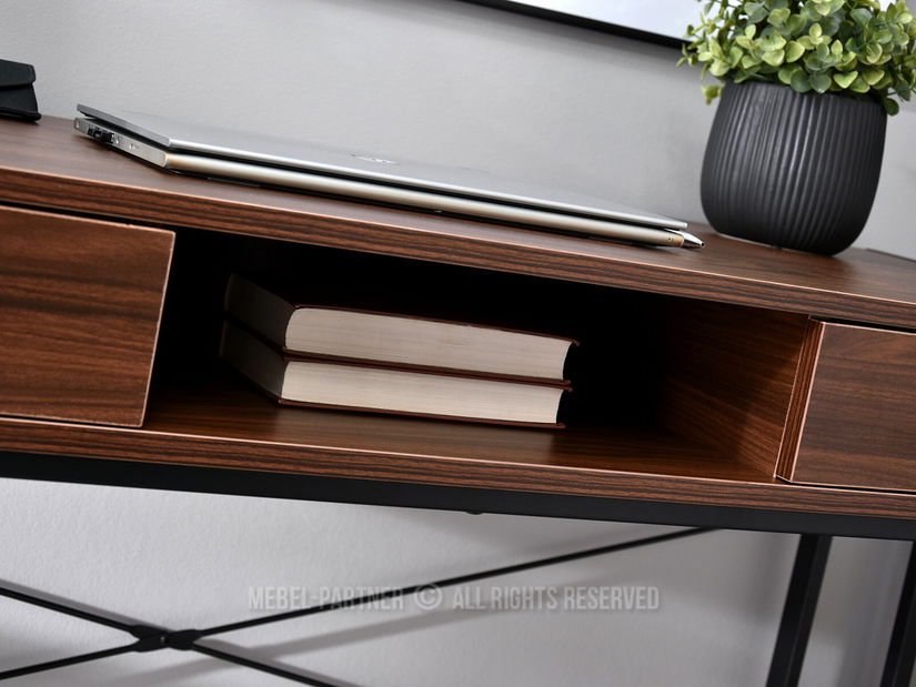 PC stolek Nills (ořech tmavý + černá)