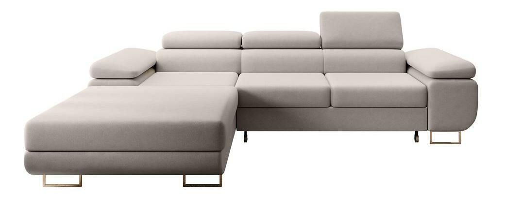 Rohová sedací souprava Grande (L) (bílá + chromová)