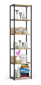 Regál Loriana II (černá + dub sonoma)