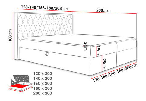 Manželská postel 160cm Lucio 6 (dub lancelot + tmavě šedá)