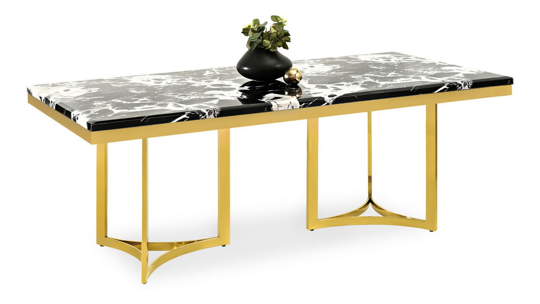 Jídelní stůl Alusion (mramor + zlatá)