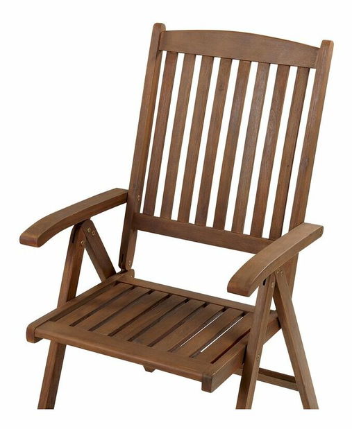 Set 2 ks zahradních židlí Amati (tmavé dřevo + modrá)