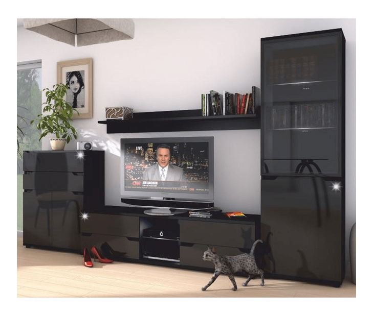 TV stolek/skříňka Aberdovey AS 30 (černá) (s osvětlením)