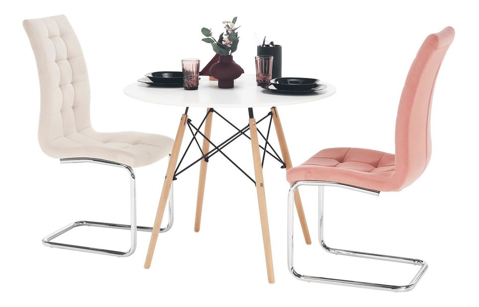 Jídelní stůl Gamin 2 (bílá + buk) (pro 2 osoby)