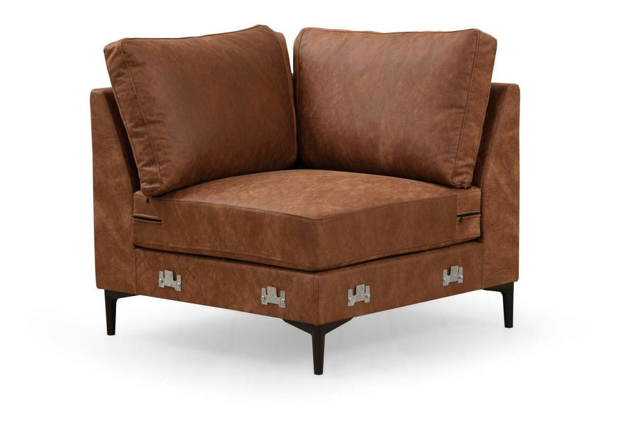 Rohová sedačka U Portobeno 2 (tmavě oranžová + černá)