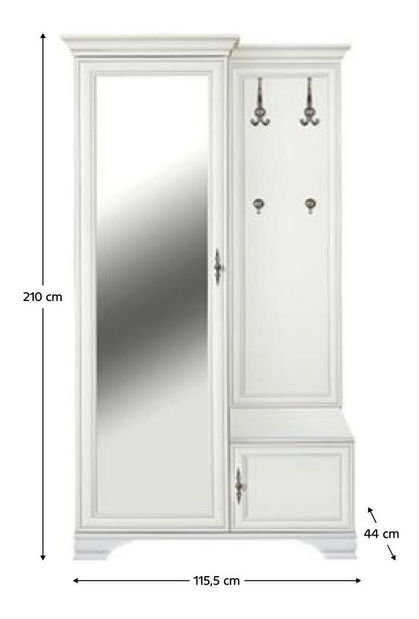 Předsíňová sestava Kuito PPK110L (alpská bílá) (L)