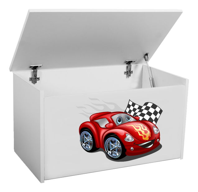 Úložný box pro děti Davina (bílá + auto)
