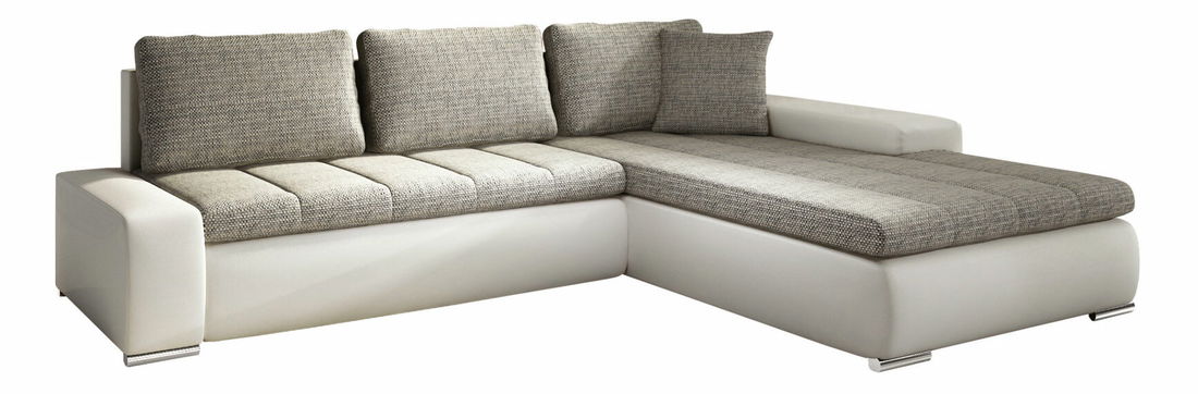 Rohová sedací souprava Tivano béžová + koženka bílá (P)