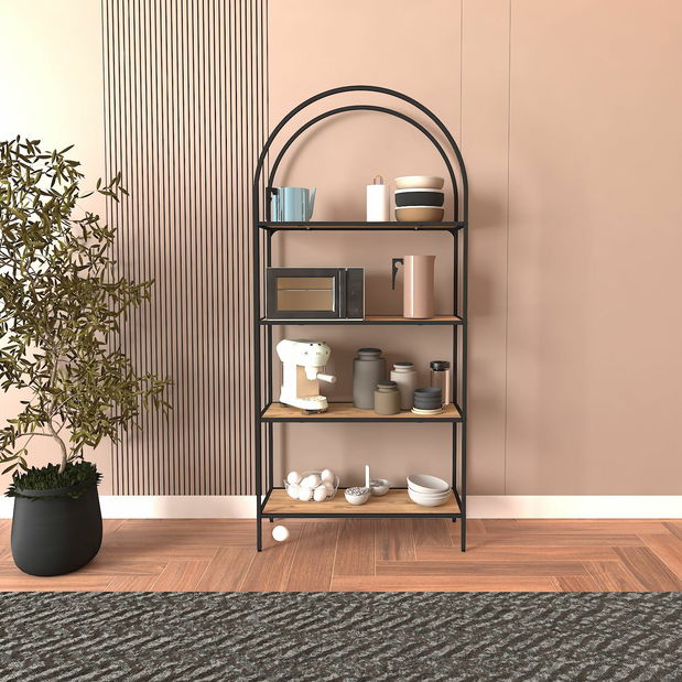 Regál Monisa 80 (borovice atlantická + černá)