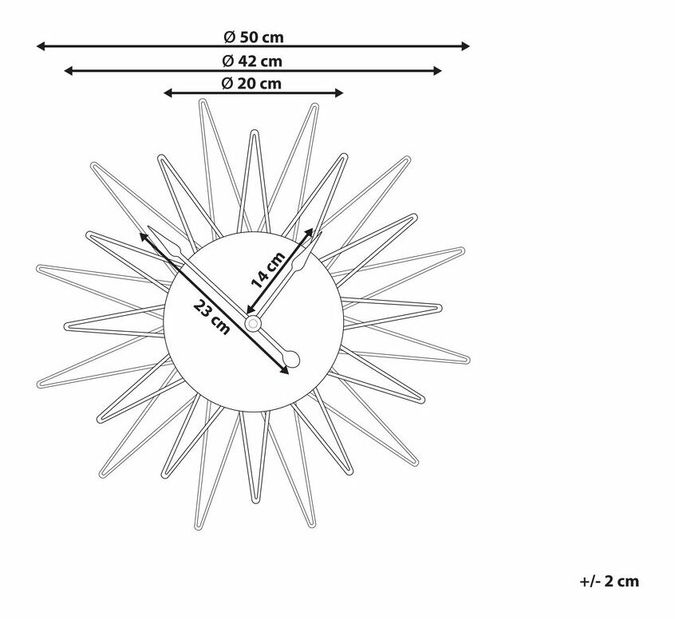 Nástěnné hodiny ø 50 cm Biel (zlatá)