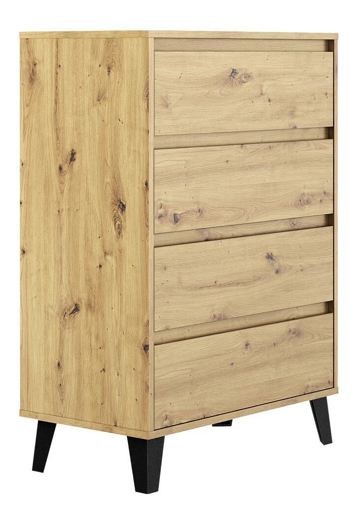 Komoda Brisas 4 (dub artisan + černá)