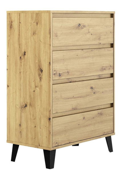 Komoda Brisas 4 (dub artisan + černá)