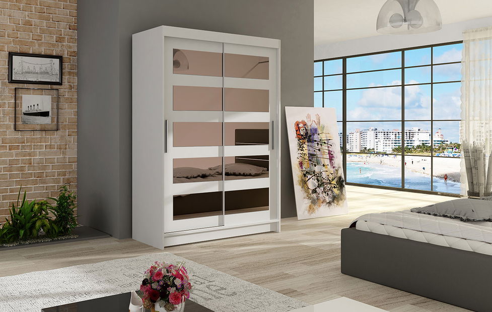 Šatníková skříň Margit 4 (bílá)