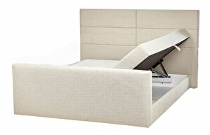 Manželská postel 180 cm Aoyun (béžová) (s roštem a matrací) (s úl. prostorem)