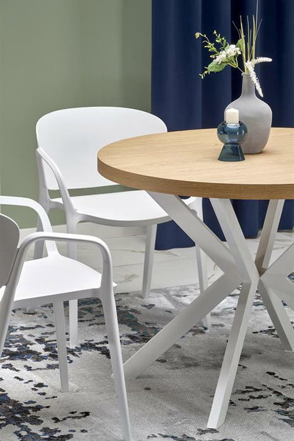 Rozkládací jídelní stůl 100-250 cm Pepeera (mramor bílý + černá) (pro 6 8 osob)