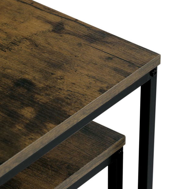 Set 2 příručních stolků Algarabias (old style wood)