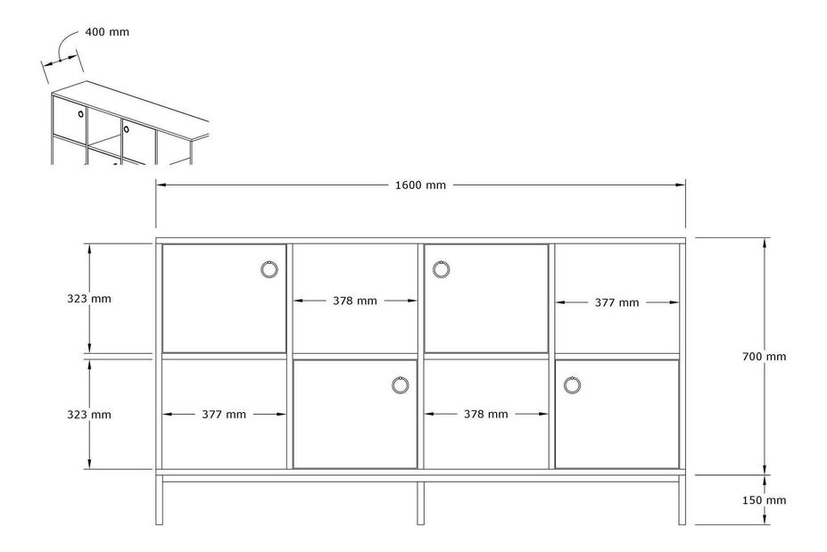 Regál Masumu (dub safírový + černá)