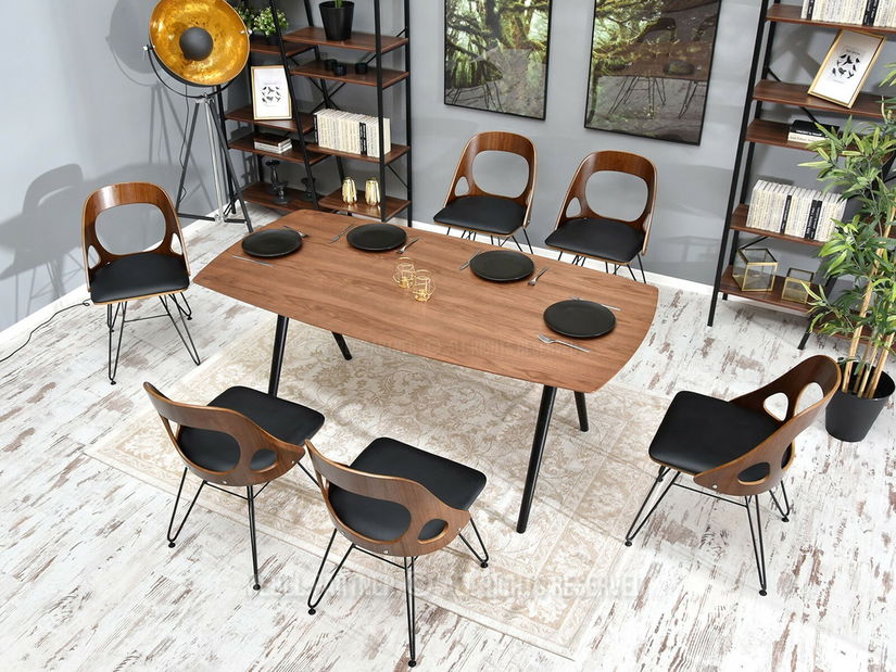 Židle Alik (ořech tmavý + černá)