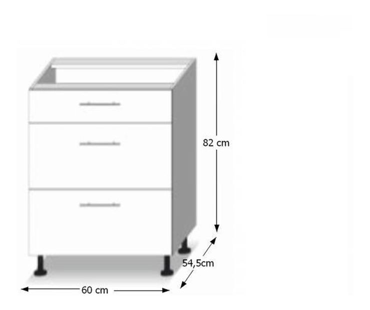 Dolní kuchyňská skříňka D60 3 Lilouse