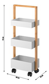 Regál Arlox (bílá + bambus)