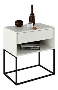 Noční stolek Autor (bílá + černá) *bazar
