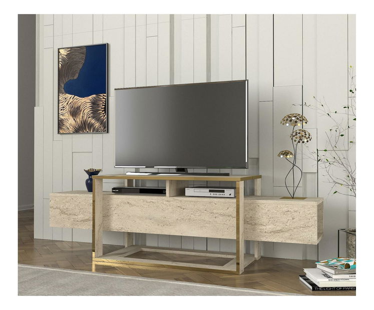 TV stolek/skříňka Biano (travertin)