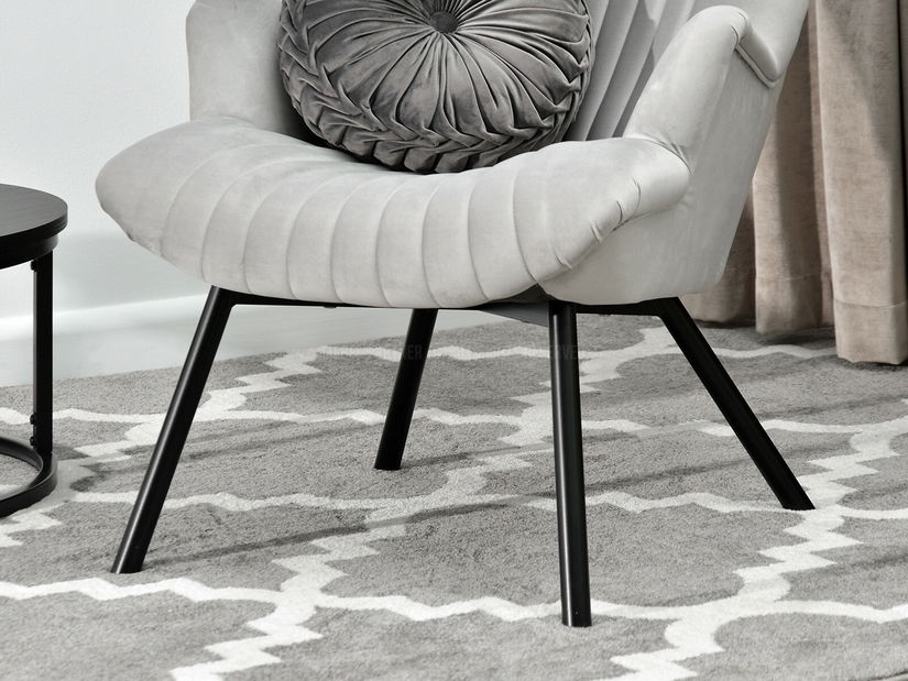 Designové křeslo Lanzaris (šedá + zlatá)