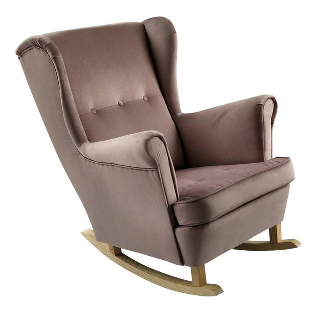 Houpací křeslo ušák Trasmitirle (růžová + buk)