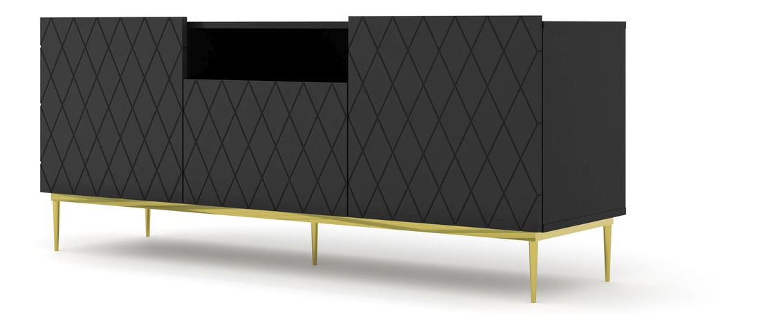 TV stolek/skříňka Dintanna 145 (černá + černá matná)