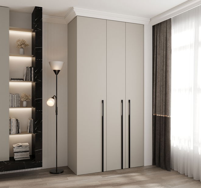 Šatní skříň 120 cm Carmela 50-3 (kašmír + černá)