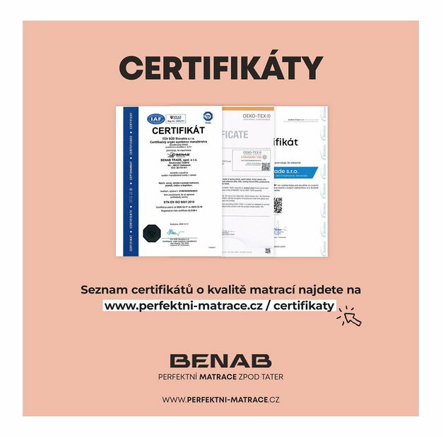 Vrchní matrace / Topper Benab Viscool Horse 200x140 cm (T2/T5) (Medicott Silver) *výprodej